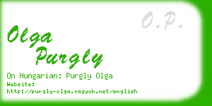 olga purgly business card